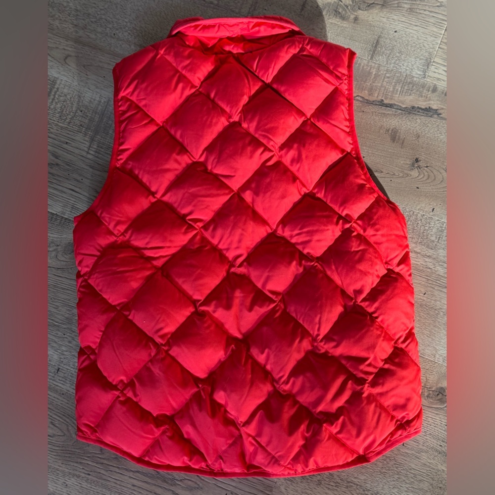 Woolrich Red Quilted Down Puffer Vest Duck Down Feather Fill Women’s Small - Picture 6 of 6